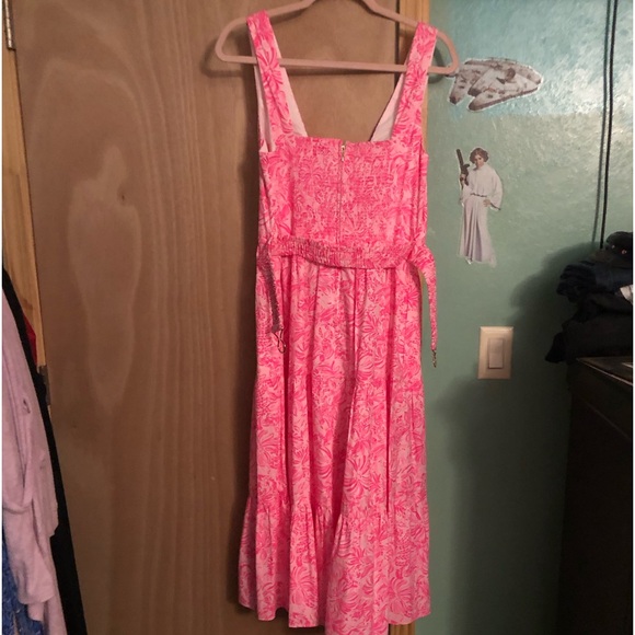 🌸NWT Lily Pultizer McKinnon MIDI Dress Size 10 Pink Blossom Foxy Llama 🌸 - Picture 4 of 7